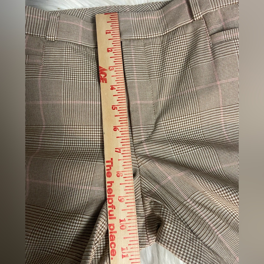 Banana Republic Sloan style Sz 8 Tan/Cream Plaid Women’s Dress Pants - Picture 7 of 9